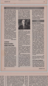 اصل مطلب و خبر مربوط به دوره ی سه جلدی دانش شیمی به زبان اسپرانتو  منتشر شده در مجله ی Monato . ژانویه ۱۹۸۲ . ص ۲۶  🛎 در ابتدای این خبر ، به جناب آقای دکتر صاحب الزمانی اشاره رفته است .
